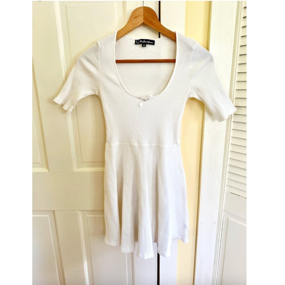 For Love and Lemons Ribbed Skater Dress